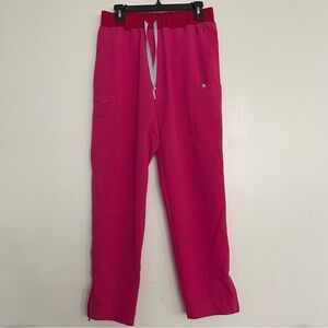 FIGS Women’s Yola Skinny Scrub Pants Shocking Pink 1867 Size Medium